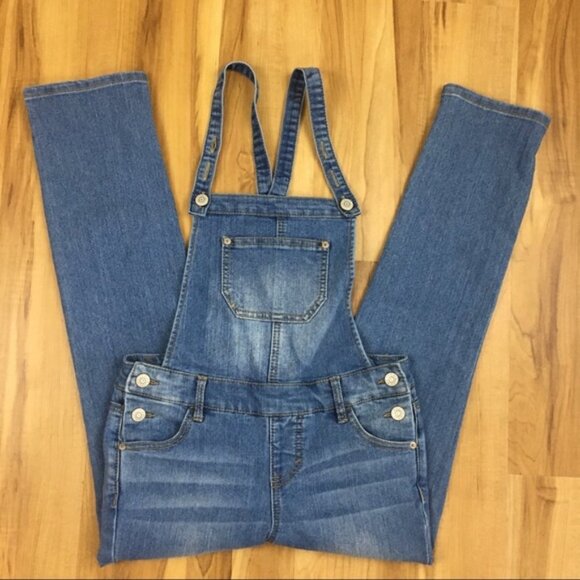 Cat & Jack girls denim overalls with adjustable straps size medium - Picture 4 of 8